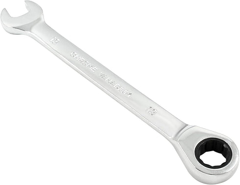 13mm Metric Ratcheting Combination Wrench, 72 Teeth SAE 12 Point Ratchet Box Ended Spanner Tool