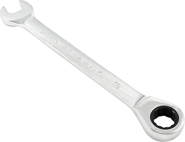 13mm Metric Ratcheting Combination Wrench, 72 Teeth SAE 12 Point Ratchet Box Ended Spanner Tool