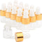 15Pcs Clear Glass Essential Oil Dropper Bottles - Mini 1ml/2ml/3ml with Gold Cap and White Latex