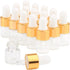15Pcs Clear Glass Essential Oil Dropper Bottles - Mini 1ml/2ml/3ml with Gold Cap and White Latex