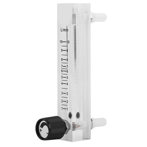 LZQ-7 Flowmeter with Control Valve 1-10LPM for Unidirectional Gas/Oxygen/Air Measure, 8mm Barbs
