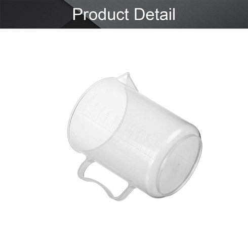 Othmro 1000ml Measuring Cup, pp Plastic Graduated Beaker, Clear with Handle for Lab Kitchen Liquids