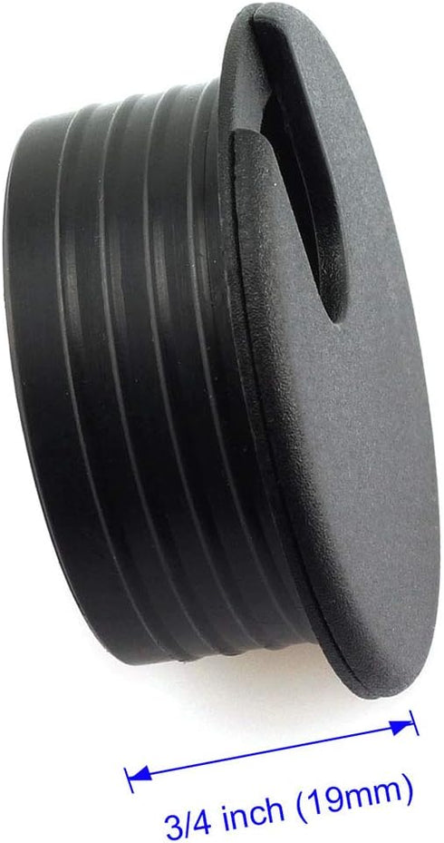 HJ Garden 2pcs 1-1/2 inch Desk Wire Cord Cable Grommets - Hole Cover for Office PC Desk Cable Organizer - Black