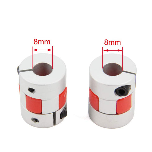Zeberoxyz 2PCS 8mm to 8mm Aluminium Plum Flexible Shaft Coupling, 8x8mm Motor Connector for 3D Printer CNC