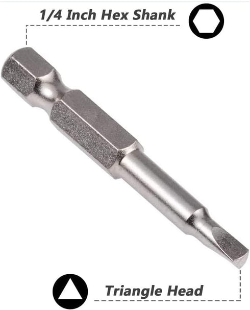 Fixinus 5 Pieces Magnetic Triangle Screwdriver Bits Set, 1/4 Inch Hex, S2 Steel, 50 mm Length