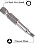 Fixinus 5 Pieces Magnetic Triangle Screwdriver Bits Set, 1/4 Inch Hex, S2 Steel, 50 mm Length
