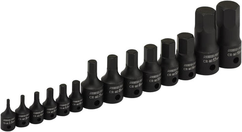 01141B Set, Set, 2.5 mm 19 mm, 1/4-Inch, 3/8-Inch, 1/2-Inch 14-Piece Set NEIKO Allen-Bit Socket Metric Socket
