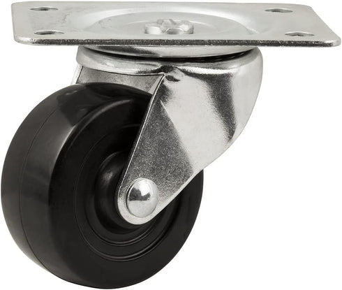 Titan 2 1/2" Heavy-Duty Solid Rubber Swivel Plate Caster Wheel, 175-lb. Capacity, Black