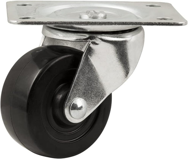 Titan 2 1/2" Heavy-Duty Solid Rubber Swivel Plate Caster Wheel, 175-lb. Capacity, Black