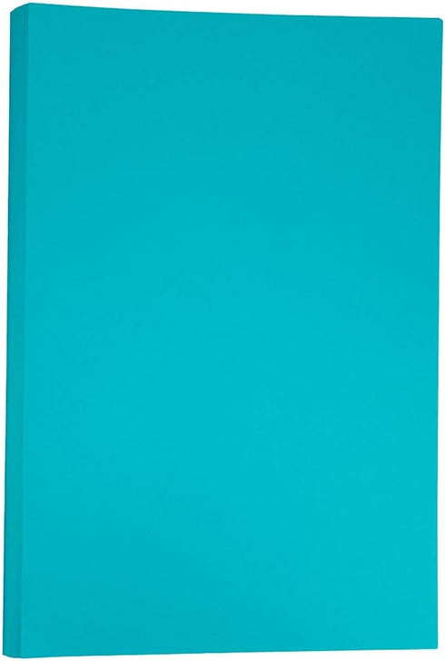 JAM PAPER Ledger Matte 24lb Paper, 11 x 17 Tabloid, Sea Blue Recycled, 100 Sheets/Pack