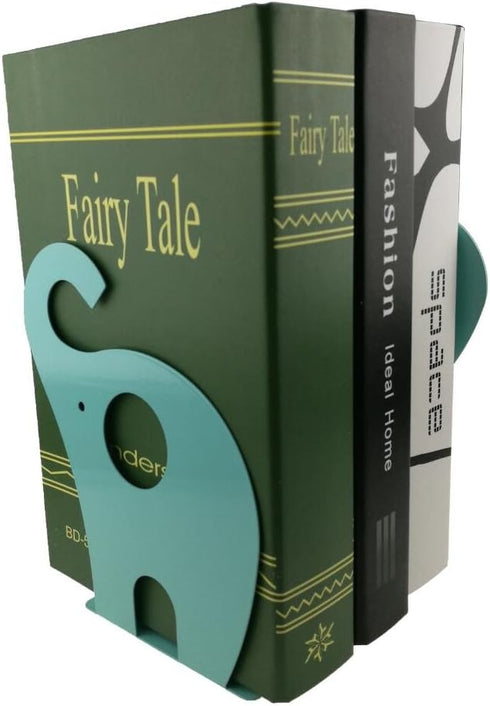 Winterworm Adorable Elephant-Themed Nonskid Desk Bookends (Blue Green)