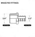 FQNB1234-OM 1/2 3/4'' Inch No Lead Adapters x MIP, Brass Construction, Compatible with PEX