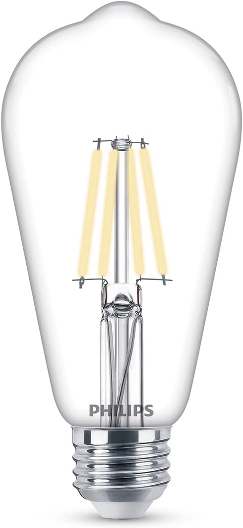 Vintage ST19 Clear Spiral Dimmable LED Light Bulbs - E26 Bulb - Flicker-Free Light Bulb with EyeComfort Technology - Daylight 5000K Lightbulb - 400 Lumen - 4 Pack by Philips LED