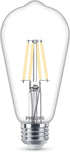 Vintage ST19 Clear Spiral Dimmable LED Light Bulbs - E26 Bulb - Flicker-Free Light Bulb with EyeComfort Technology - Daylight 5000K Lightbulb - 400 Lumen - 4 Pack by Philips LED