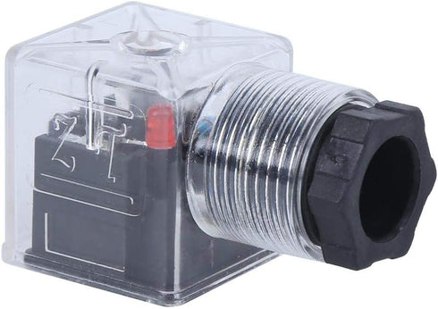 5Pcs Hydraulic Solenoid Valve Solenoid Coil Plug, Transparent Universal with Light, DC24 (5 Sold at a Time)