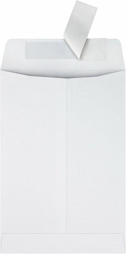Quality Park QUA44334 Redi-Strip Catalog Envelopes - 100 / Box - White - 6 x 9 inches