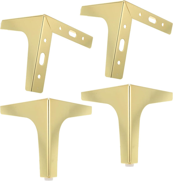 DONFAMDS 4pcs Metal Furniture Legs for Coffee Table and Cabinet 13cm Gold Triangle