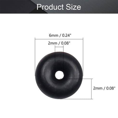 Othmro 500pcs Nitrile Rubber O-Rings, 2mm Wire Dia 6mm OD Metric Sealing Nitrile NBR Rubber Washers for Oil or Air Sealing, Professional Plumbing, Car Repair, Air or Gas Connections Black