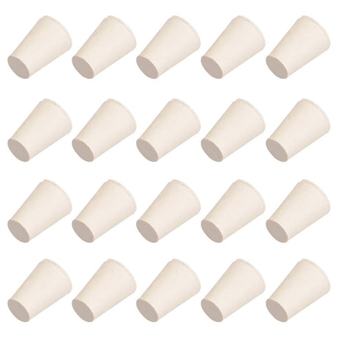 uxcell White Tapered Solid Rubber Stopper, Lab Tube Stopper Size 000, 20Pcs