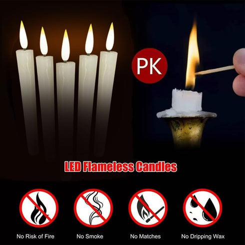 Houdlee 24 Pcs Flameless LED Taper Candle Battery Operated Flickering LED Candle with Warm Light for Church
