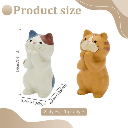 2 WEBEEDY Styles Fun Animal Glasses Holder Stand Cute Cat and Tiger Eyeglass Stands Animal Eyeglass Organizer Resin