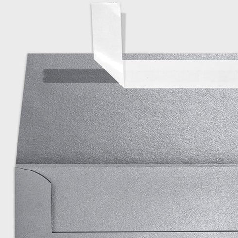 LUXPaper #9 Slimline Invitation Envelopes - Silver Metallic - 3 7/8" x 8 7/8" - 50 Qty, Peel & Press