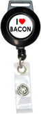 I Love Heart Bacon Lanyard Retractable Reel Badge ID Card Holder