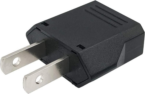 US Plug Adapter, Small European to US Plug Adapter, Black European to American Outlet Plug Adapter, EU to US Adapter, Fireproof Safe Europe/Asia to USA/Canada Travel Power Plug Adapter (2-Pack)