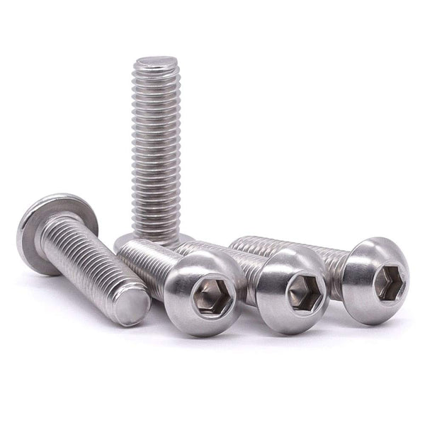 M8-1.25 x 16mm Button Head Socket Cap Screws, 304 Stainless Steel 18-8 Hex Socket Cap Screws, Allen Hex Drive, Full