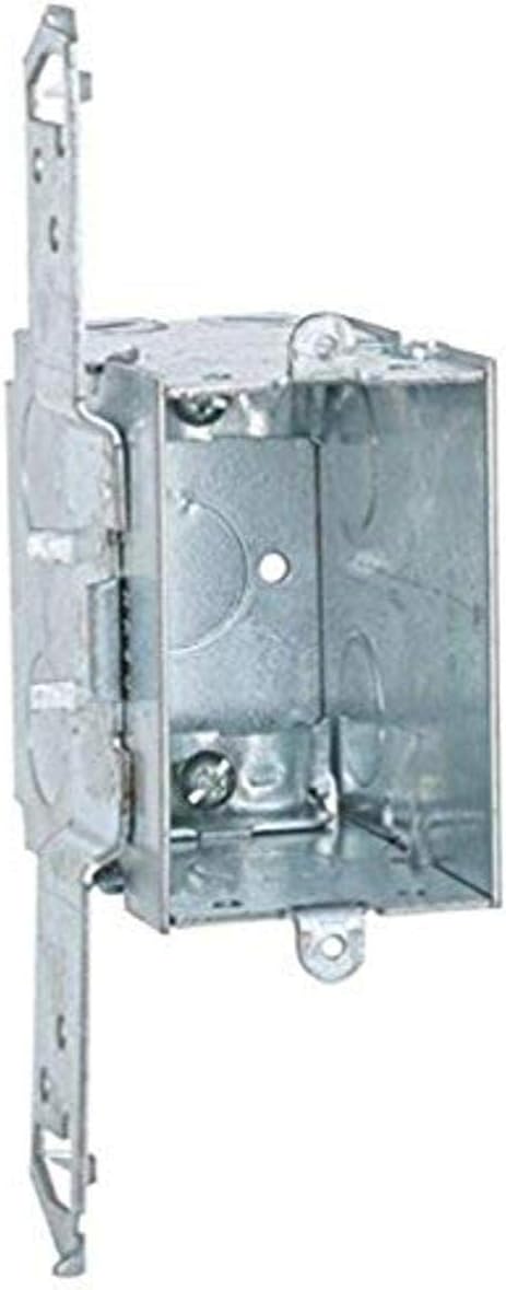 Hubbell-Raco 605 Gangable NMSC Clamps, 3-1/2-Inch Deep, Wood/Metal Stud Bracket, 3-Inch by 2-Inch Switch Box Gray