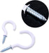 Swpeet 100Pcs White Cup Hooks Assortment Kit, Vinyl Coated Ceiling & Wall Hooks for Home, Office