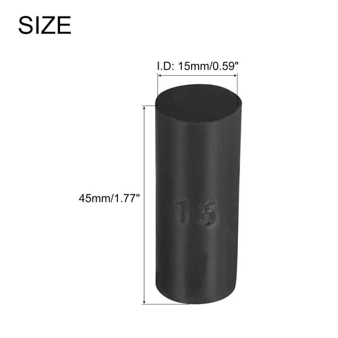 MECCANIXITY 15Pcs Heat Shrink End Cap 15mm ID x 45mm L 3:1 Ratio Heat Shrink Tubing Caps Lined Sealed Waterproof Adhesive for Electrical Wire Cable, Black