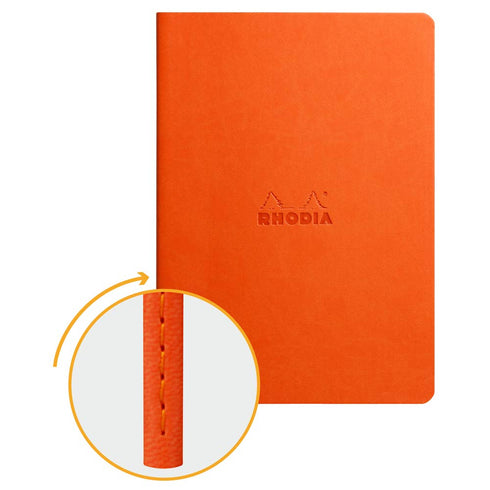 Rhodia Sewn Spine Notebook, A5, Dot, Tangerine