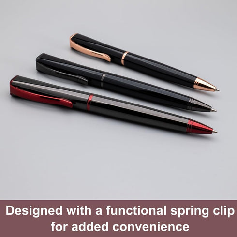 Monteverde Impressa Ballpoint Pen, Gun Metal with Red Trim, Refillable with Parker Style Refills