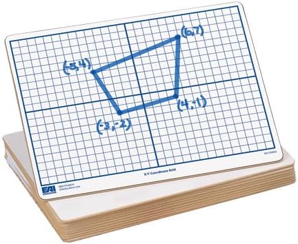 EAI Education X-Y Coordinate Grid Dry-Erase Boards, 9" x 12" Double-Sided Set of 10