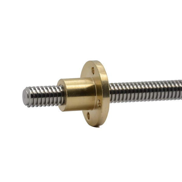 400mm T10 Tr10x2 Lead Screw and Brass Nut Kit (Acme Thread, 2mm Pitch) for 3D Printer and CNC Machine Z Axis