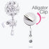 Handmade Bling Rhinestones Retractable Badge Reel, Name Badge Holder with Alligator Swivel Clip