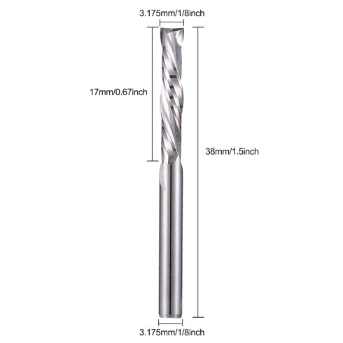 HOZLY 1/8 Inch Shank Carbide End Mills | Up & Down Cut CNC Spiral Router Bits for Woodworking (Pack of 5)