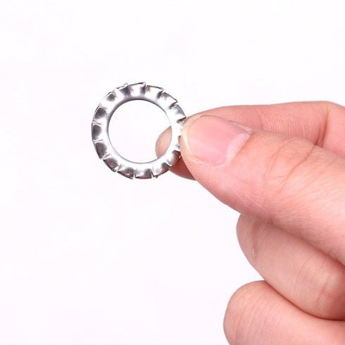 Hilitchi 300-Pcs Assortment Kit of 304 Stainless Steel External Tooth Star Lock Washers - M2.5 M3 M4 M5 M6 M8 M10 M12