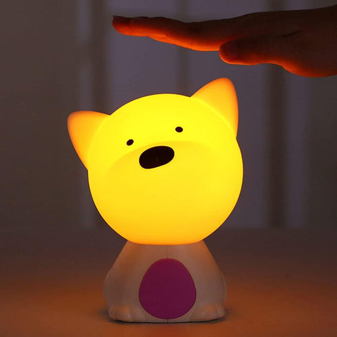 TTBDDDYH 7-Color LED Kids Night Light, Cute Puppy Soft Silicone Warm Light Baby Nursery Bedside Lamp, Pat Pat Lights
