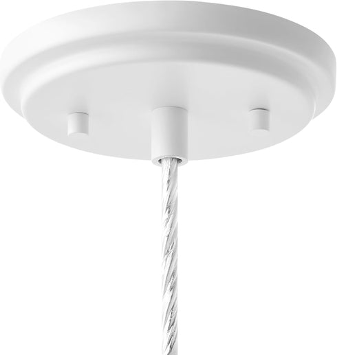 Aspen Creative 61180-23-1 1 6" 6-1/2"H Adjustable Light Indoor Pendant, Alabaster White Finish, W x