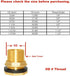 Hooshing Brass Bulkhead Fitting, 3/8" Female to 1/2" Male Thread Water Tank Connector with Rubber Ring