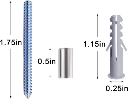 18pcs Screws Hardware Replacement Nail Kit for House Numbers, Stainless Steel Set with Plastic Anchors and Grommets