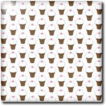 3dRose 12 Inch Vanilla Ice Cream Cones Ceramic Tile