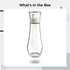 Kronabelle 8.8 Oz Countertop Refillable Glass Mouthwash Dispenser with Lid Cup, Transparent Easy-Pump Decanter