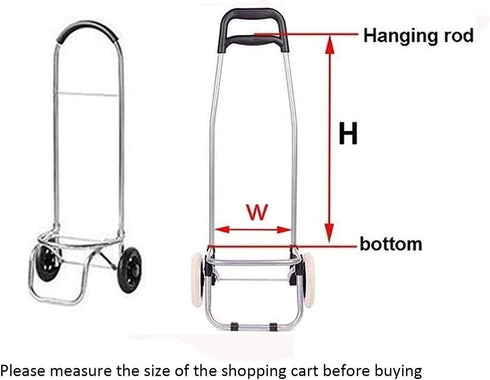 SH-gwtc 48L Shopping Cart Replacement Trolley, Waterproof Spare Storage Bag with Side and Front Pockets