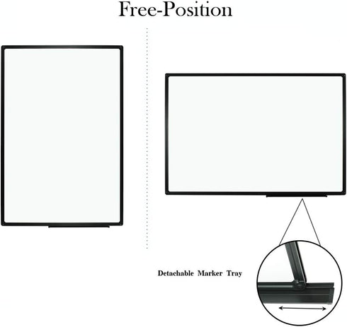 JILoffice Magnetic Whiteboard, Dry Erase Board 36 x 24 Inch, Black Aluminum Frame for Office, Home, School