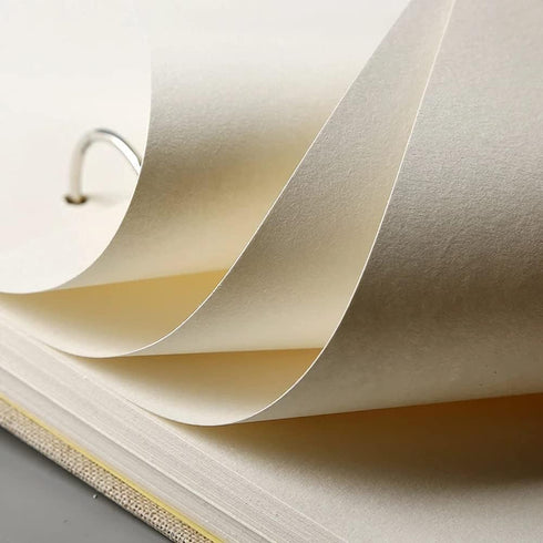 xingtingyu Retro Spiral Sketchbook - Linen Hardcover, 120 Pages, 160GSM Thick Refillable Notebook for Art
