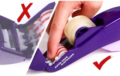 Handheld Packaging Tape Dispenser Gun with Auto Cutter, One-Handed, Safe & Convenient, Compatible with 1/2'' to 3/4''
