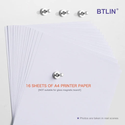 BTLIN Mini Strong Fridge Magnets, 32 Pack Magnetic Push Pins for Kitchen Refrigerator, Whiteboard & Office